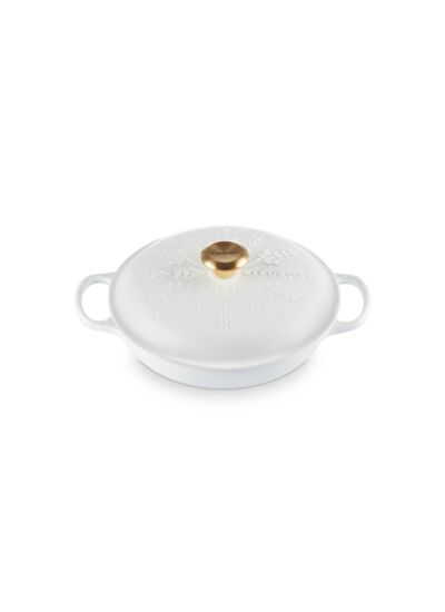 Faitout Campagnard 26cm Signature flocons de neige avec bouton doré