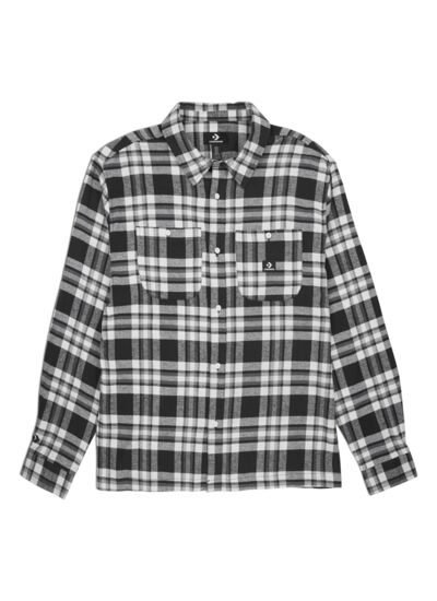 Plaid Button Down Shirt Black