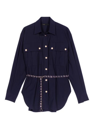 Chemise longue ceinturée
