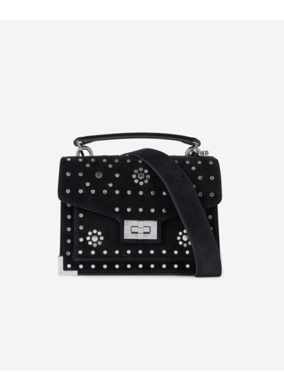 Sac Emily Small En Cuir Noir Avec Clous