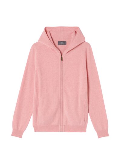 Pull à capuche zippé - Femme - ROSE RETRO