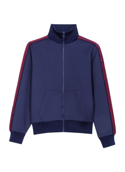 Sweat zippé à bandes