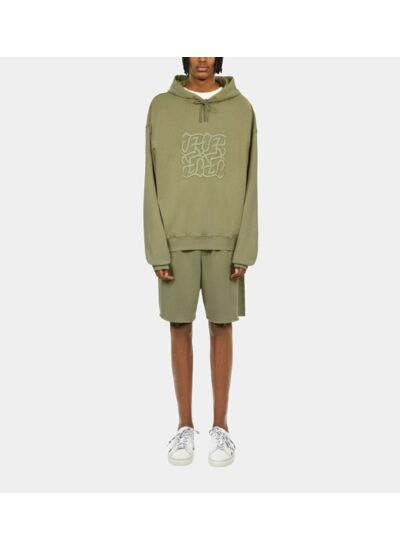 Sweatshirt À Capuche Vert Clair Avec Broderie Logo Homme