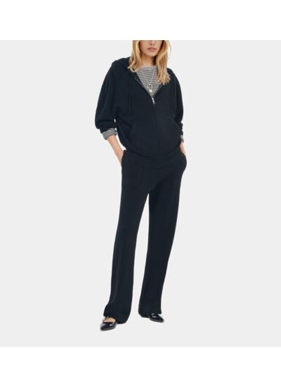 Sweatshirt À Capuche En Laine Et Cachemire Noir Femme