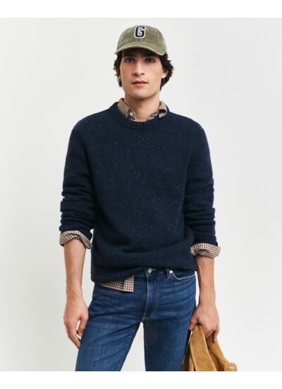 Wool Nepps Crew Neck Sweater