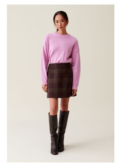 Jupe courte maille carreaux