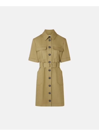 Robe Royette Kaki en Lin