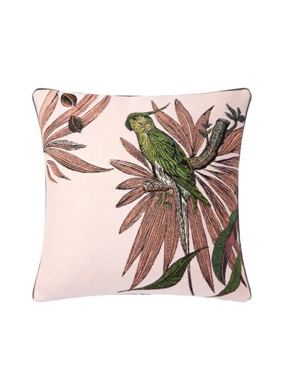 Yves Delorme - Housse de coussin en tapisserie de coton rose, Louisiane