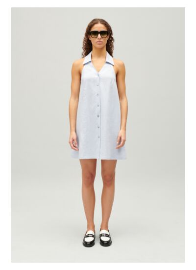 Robe courte babydoll boutonnée