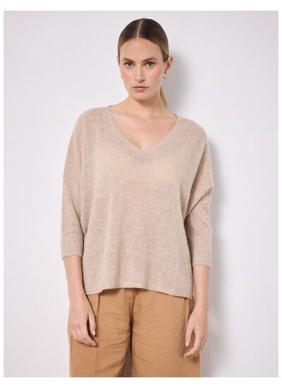 Pull poncho cachemire Rihanna TERRE_FUMEE