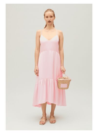 Robe midi satinée