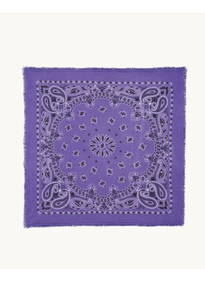 Grand Bandana HACHIKO Grand bandana cachemire imprimé (motif blanc et noir)