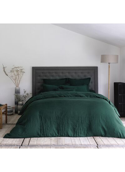 HOUSSE DE COUETTE | Lin Lavé Lina - Vert Sapin