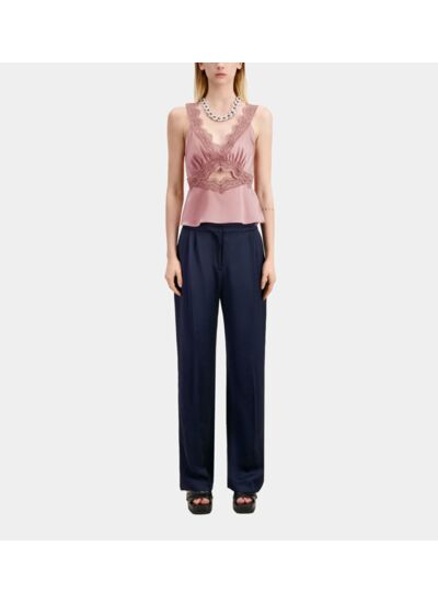 Top Lilas Avec Guipure