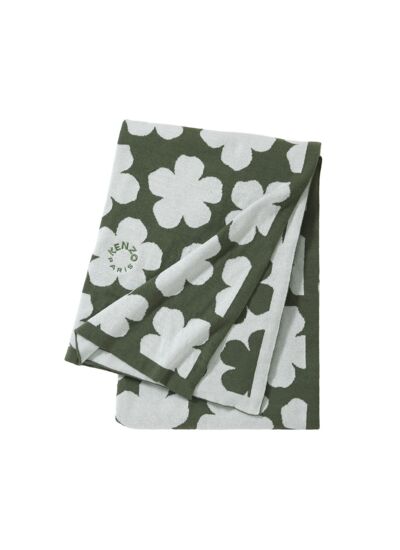 Kenzo - Plaid en coton gris, K Hanadot