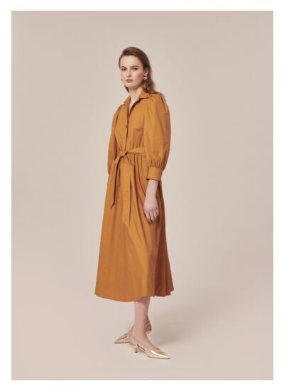 Robe Rivoltine-Cognac en Coton