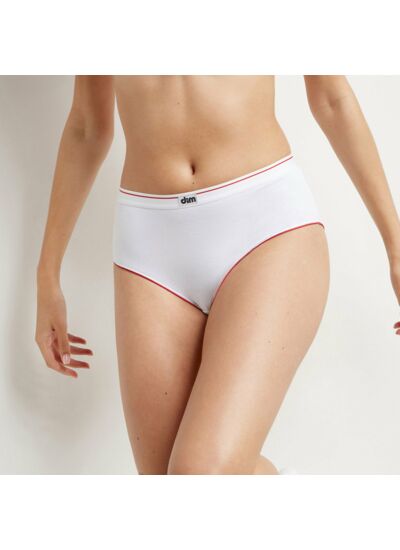 Culotte taille haute en coton modal et ceinture tricolore Dim Héritage