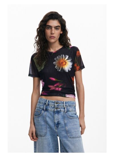 T-shirt en tulle imprimé