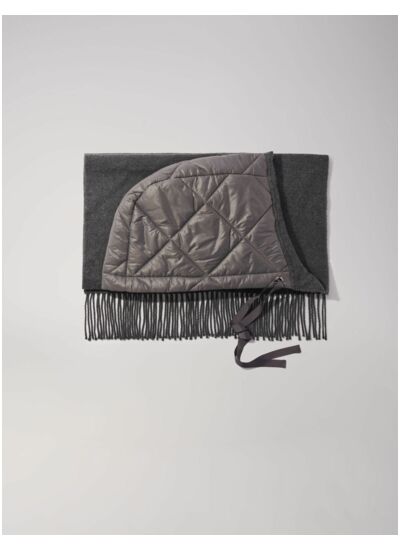 Poncho en laine à capuche