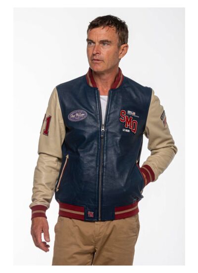 Blouson Cuir SMQ Cooler King Royal blue