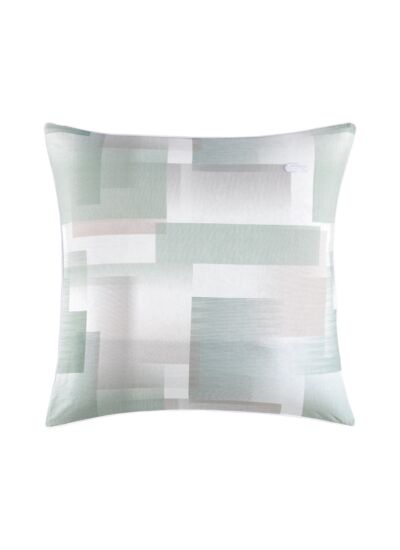 Lacoste - Taie d'oreiller en satin de coton lavé vert, L Songe