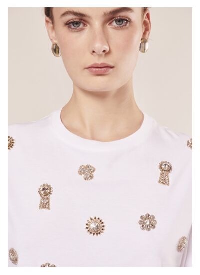 T-Shirt Tarasunkey-Blanc en Coton