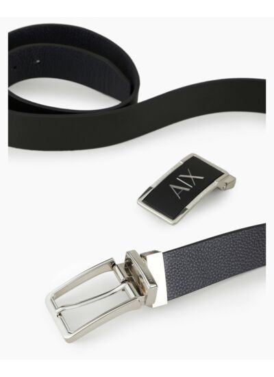 Ceinture homme double noir/marine