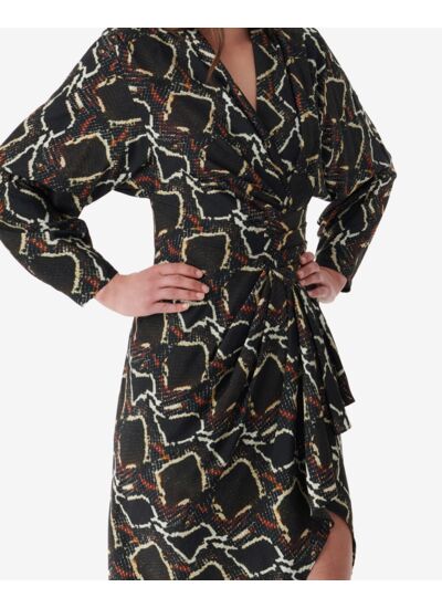 Robe Drapée À Imprimé Python Aurelie