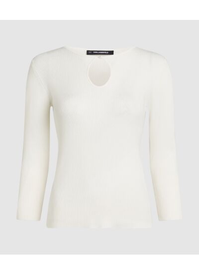 KEYHOLE DETAIL KNIT TOP
