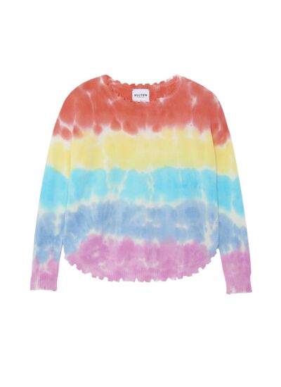PULL MELA RAINBOW Pull col rond liquette cachemire