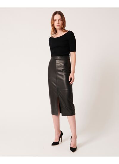Jupe Jala Noir en cuir