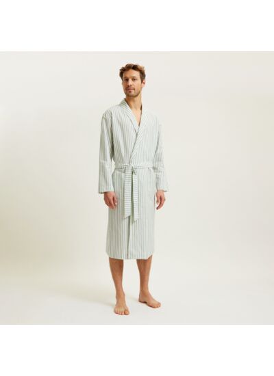 - Peignoir long col châle en voile de coton, Kos