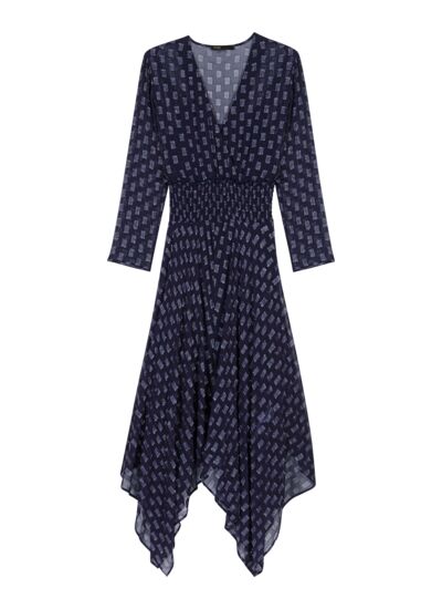 Robe longue asymétrique imprimé fleurs
