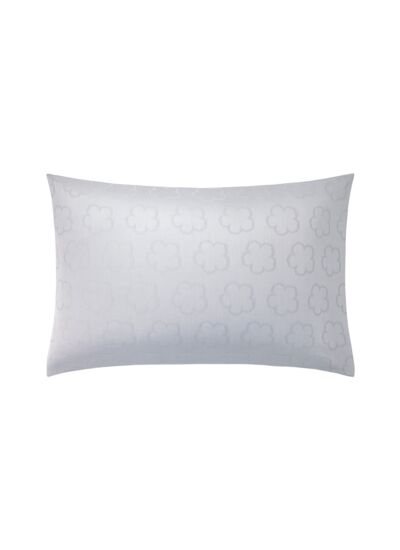 Kenzo - Taie d'oreiller en satin de coton blanc, K Hanadot