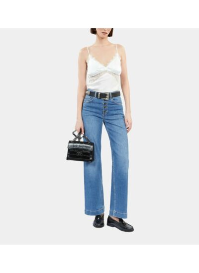 Caraco Écru En Soie Avec Dentelle Femme