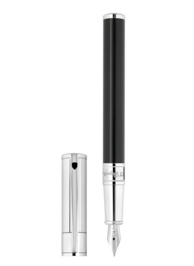 Gamme Initial - Stylo Plume initial Noir et Chrome