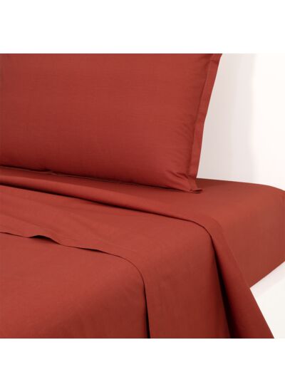 Desforges - Drap plat en percale de coton vert, Alcove