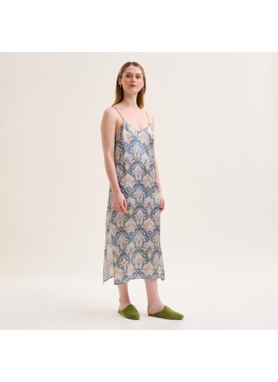 Laurence Tavernier - Chemise de nuit longue en satin de soie, Dandy