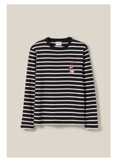 T-shirt marinière broderie Jean Toto