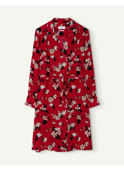 Robe Iris en soie rouge