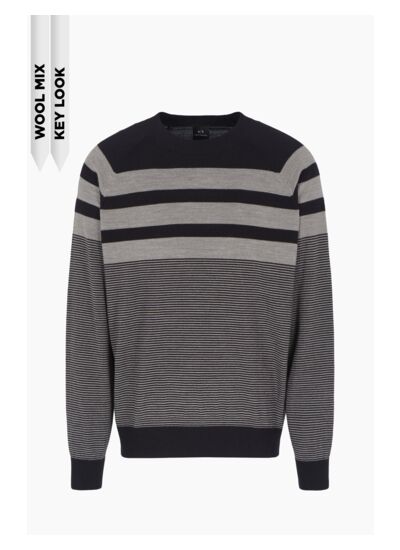 Pull-over marine/bois flotté