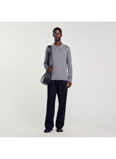 Pull polo en maille