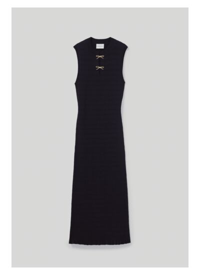 Robe longue maille fine noeuds