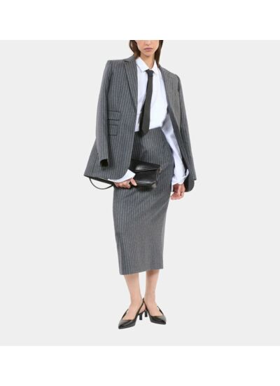 Jupe Crayon Mi-Longue À Rayures Femme