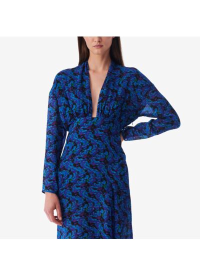 Robe Longue Imprimée Col V Nollie