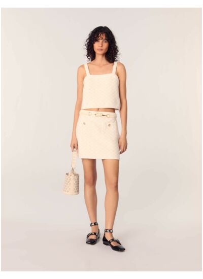 Jupe en maille effet tweed