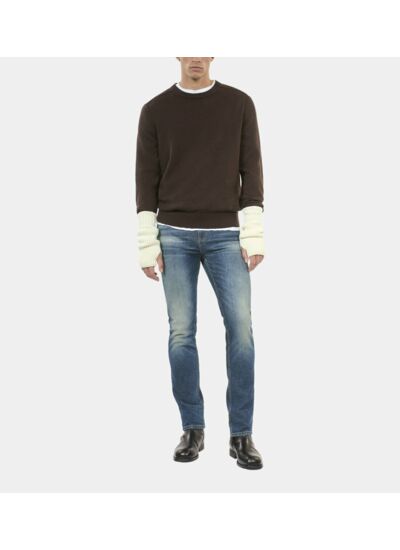 Pull En Laine Marron Homme