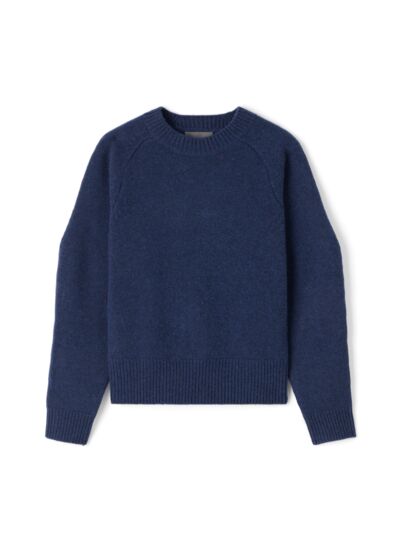 Ras de cou emmanchures raglan manches volume géométrique - Femme - BLEU NOCTURNE