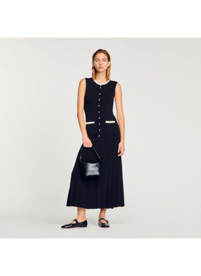 Robe longue à détails crochetés