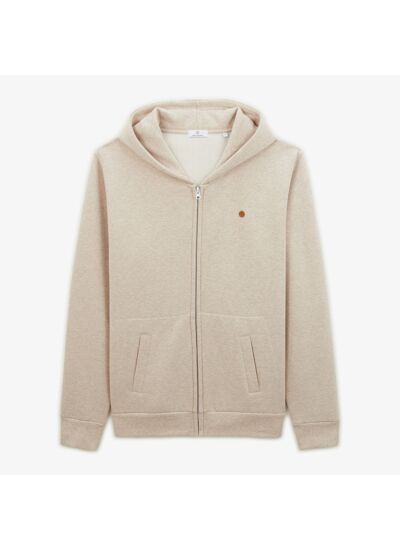 Sweat zippé Stan beige chiné